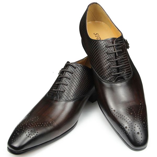 dress shoes luxury mens business genuine leather fashion wedding oxfords laceup pointed toe black green coffee brogues 230224
dress shoes luxury mens business genuine leather fashion wedding oxfords laceup pointed toe black green coffee brogues 230224