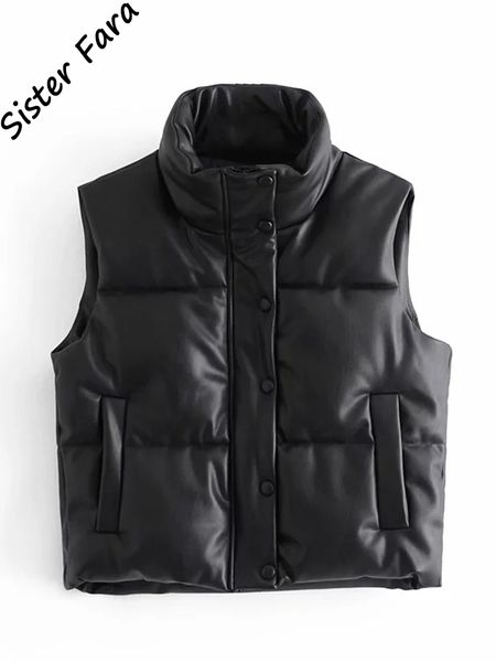 women s vests sister fara pu leather coat black stand collar fashion zipper elegant autumn winter short female ladies 230225, Black;white
women s vests sister fara pu leather coat black stand collar fashion zipper elegant autumn winter short female ladies 230225, Black;white