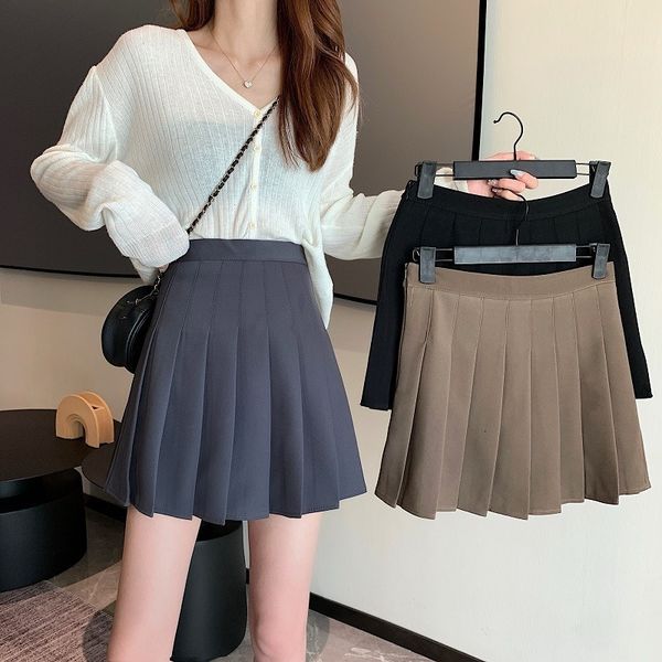 skirts summer pleated high waisted women 2023 preppy style zipper a line mini korean fashion female office elegant 230225, Black
skirts summer pleated high waisted women 2023 preppy style zipper a line mini korean fashion female office elegant 230225, Black