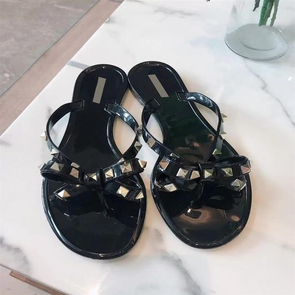 fashion woman slippers rivets jelly sandals slides bowtie for girls flip flops designer letters printed slipper 35-412966, Black
fashion woman slippers rivets jelly sandals slides bowtie for girls flip flops designer letters printed slipper 35-412966, Black