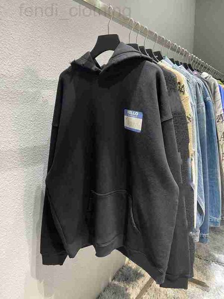 men's hoodies & sweatshirts designer autumn and winter high version hello label printed pullover loose worn thick men's women', Black
men's hoodies & sweatshirts designer autumn and winter high version hello label printed pullover loose worn thick men's women', Black