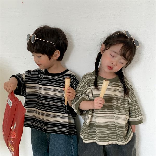 tshirts korean style boys and girls cotton thin stripe loose t shirts summer casual tees 230225, Blue
tshirts korean style boys and girls cotton thin stripe loose t shirts summer casual tees 230225, Blue
