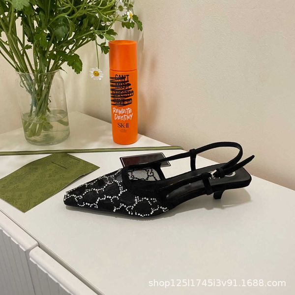 shoes g family low heel sandals 2023 spring new diamond inlaid fine embroidered mesh buckle pointed high heels women's shoes, Black
shoes g family low heel sandals 2023 spring new diamond inlaid fine embroidered mesh buckle pointed high heels women's shoes, Black