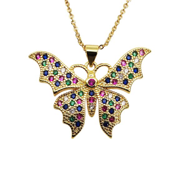microzircon speckled colorful butterfly pendant necklace chain pendant insect pendant necklace copper chain jewelry necklace, Silver
microzircon speckled colorful butterfly pendant necklace chain pendant insect pendant necklace copper chain jewelry necklace, Silver