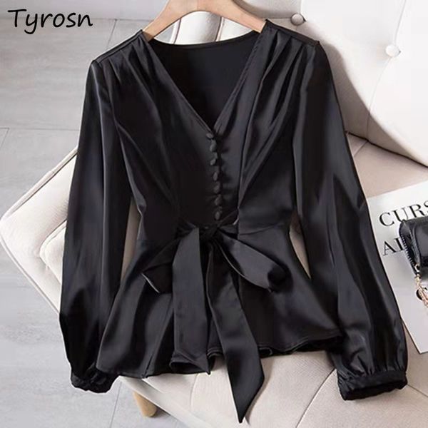 women's blouses shirts l-4xl blouses women elegant solid black v-neck design button bow shirts high street fashion slim long sleeve la, White
women's blouses shirts l-4xl blouses women elegant solid black v-neck design button bow shirts high street fashion slim long sleeve la, White