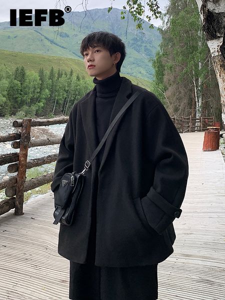 men' blends iefb woolen coat short autumn winter loose thickened 2023 solid color long sleeve korean fashion male casual 9a5730 230225, Black
men' blends iefb woolen coat short autumn winter loose thickened 2023 solid color long sleeve korean fashion male casual 9a5730 230225, Black