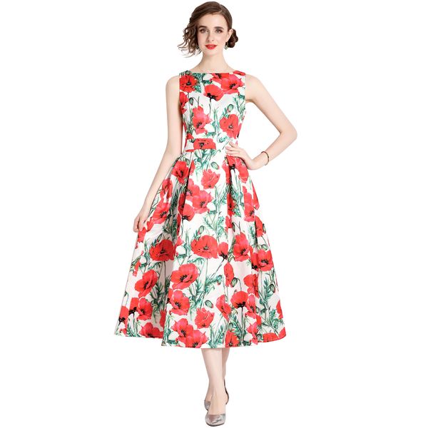 2023 summer floral high waist dresses vest robe women designe sleeveless holiday prom midi dress for special occasion slim ladies loose big, Black;gray
2023 summer floral high waist dresses vest robe women designe sleeveless holiday prom midi dress for special occasion slim ladies loose big, Black;gray