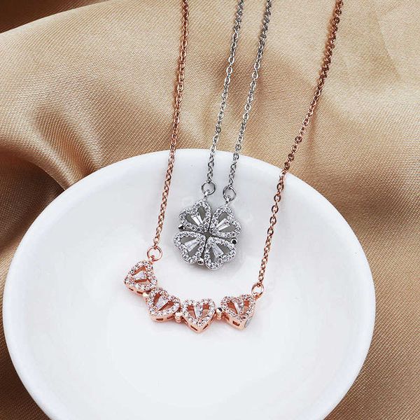 webcast deformed four leaf clover necklace for female one with two small zircon hearts short collarbone chain, Silver
webcast deformed four leaf clover necklace for female one with two small zircon hearts short collarbone chain, Silver