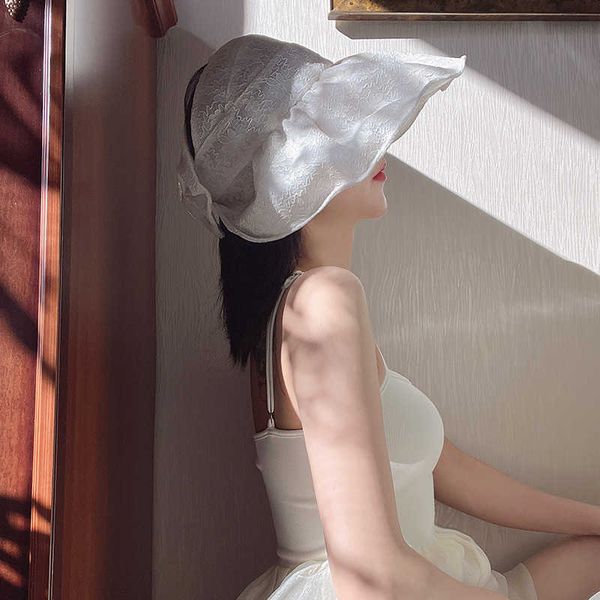 wide brim hats 2022 lace empty hat summer thin section breathable ins tide korean version all-match sunscreen bucket hat women's hats p, Blue;gray
wide brim hats 2022 lace empty hat summer thin section breathable ins tide korean version all-match sunscreen bucket hat women's hats p, Blue;gray