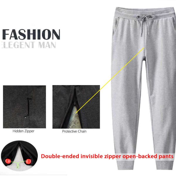 men's pants spring and winter pure cotton sports pants luxury casual pants outdoor open crotch invisible zipper pants men fashion stree, Black 
men's pants spring and winter pure cotton sports pants luxury casual pants outdoor open crotch invisible zipper pants men fashion stree, Black