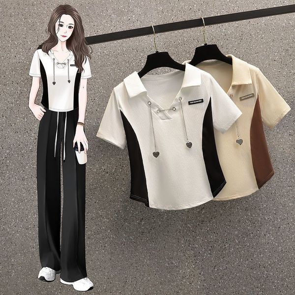 women's tshirt tees ropa mujer high street contrast color women tshirts irregular print turn down collar camisetas american chains summ, White
women's tshirt tees ropa mujer high street contrast color women tshirts irregular print turn down collar camisetas american chains summ, White