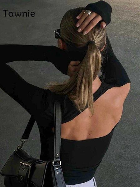 tawnie 2022 autumn y2k long sleeve backless t shirts women black crop cut out basic casual tee design party outfits 0225, White
tawnie 2022 autumn y2k long sleeve backless t shirts women black crop cut out basic casual tee design party outfits 0225, White