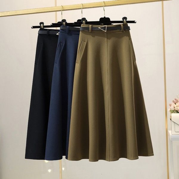 skirts autumn winter solid elegant vintage long for women high waist aline waisted woolen blended skirt black femme e280 230225
skirts autumn winter solid elegant vintage long for women high waist aline waisted woolen blended skirt black femme e280 230225