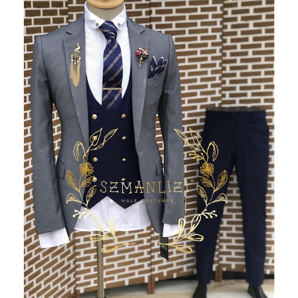 men's suits blazers handsome dark grey men suit business jacket navy blue vest pants 3 pieces slim fit party wedding groom tuxedo blaze, White;black
men's suits blazers handsome dark grey men suit business jacket navy blue vest pants 3 pieces slim fit party wedding groom tuxedo blaze, White;black