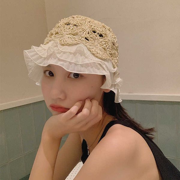 wide brim hats straw hat fairy lace fashion sun-proof bucket hat female chic korean style handmade crochet hollow bucket hat summer p230327, Blue;gray
wide brim hats straw hat fairy lace fashion sun-proof bucket hat female chic korean style handmade crochet hollow bucket hat summer p230327, Blue;gray