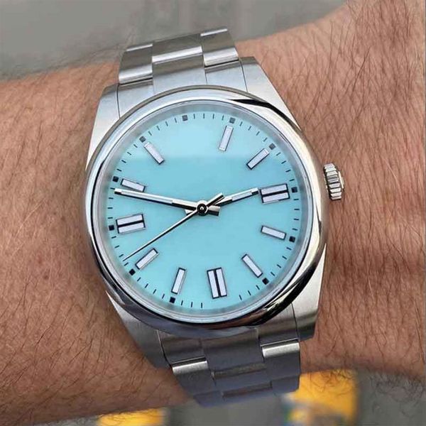 41mm latest sapphire glass men's watch 2813 automatic movement mechanical stainless steel watches master blue simple dial2427, Slivery;brown
41mm latest sapphire glass men's watch 2813 automatic movement mechanical stainless steel watches master blue simple dial2427, Slivery;brown