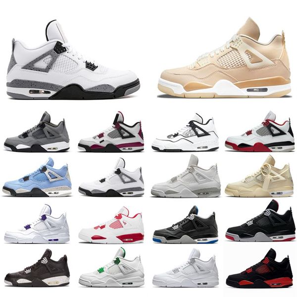 2021 new basketball shoes 4s man white oreo cement university red blue travis sail thunder olivia kim black cat taupe haze pine gr268p