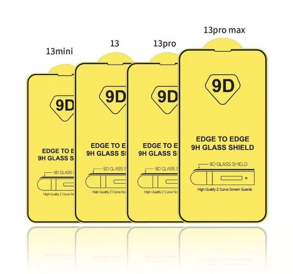 Image of 9D Full Cover Glue Tempered Glass Phone Screen Protector For iPhone 13 12 MINI PRO 11 XR XS MAX Galaxy s22 s22plus A13 A23 A33 A53 A73 A12 A22 A32 A42 A52 A72 A82 4G 5G