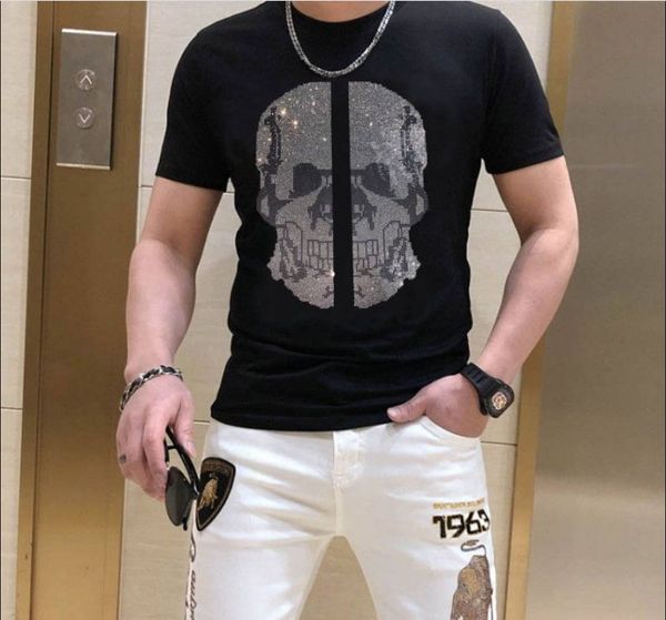 sleeve men clothes designer rhinestone men's t-shirts slim fit short, White;black
sleeve men clothes designer rhinestone men's t-shirts slim fit short, White;black