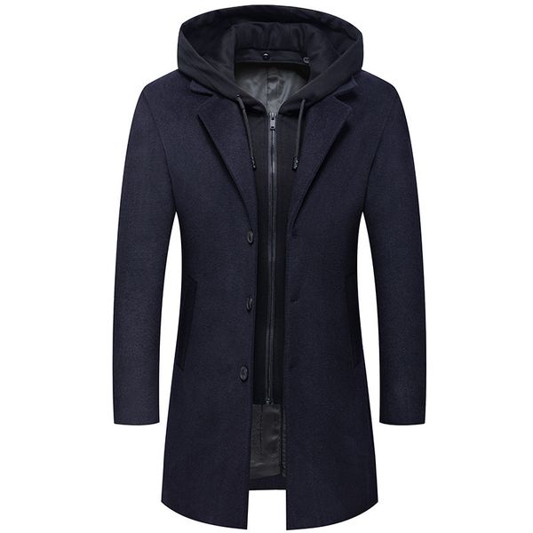 men's wool blends hooded coat for men autumn winter warm thickened jackets with a detachable hood fashion casual single breasted overco, Black
men's wool blends hooded coat for men autumn winter warm thickened jackets with a detachable hood fashion casual single breasted overco, Black