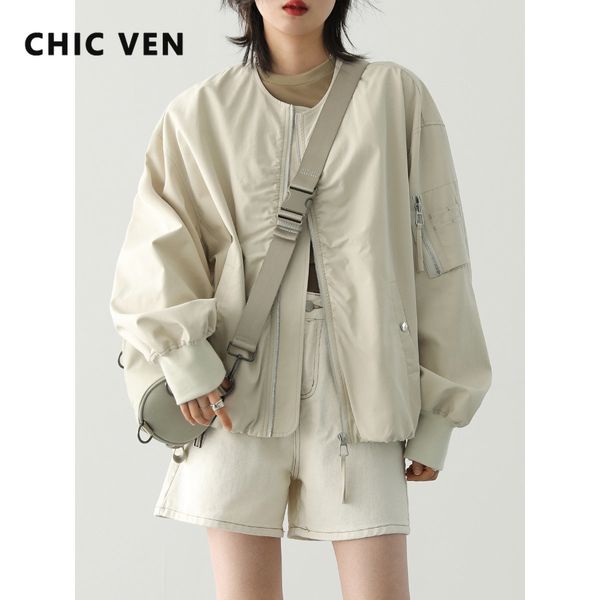 women s jackets chic ven jacket streetwear sports round neck pleated trench female short coat woman clothing spring autumn 2023 230225, Black;brown
women s jackets chic ven jacket streetwear sports round neck pleated trench female short coat woman clothing spring autumn 2023 230225, Black;brown