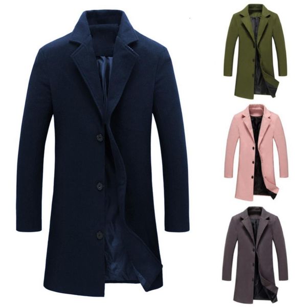 men's wool blends solid overcoat color winter men long fashion coat breasted single woolen jacket 230225, Black
men's wool blends solid overcoat color winter men long fashion coat breasted single woolen jacket 230225, Black