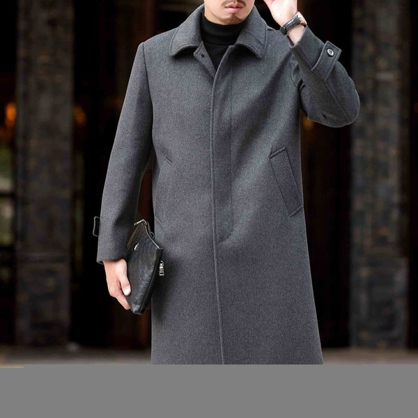 men's wool blends winter cashmere highquality jacket fashion slim lapel long coat business casual m4xl 230225, Black
men's wool blends winter cashmere highquality jacket fashion slim lapel long coat business casual m4xl 230225, Black