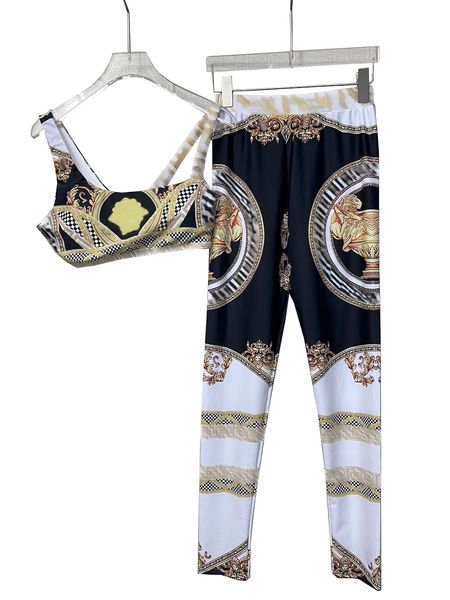 luxury women yoga set printed tracksuit fashion sportswear
