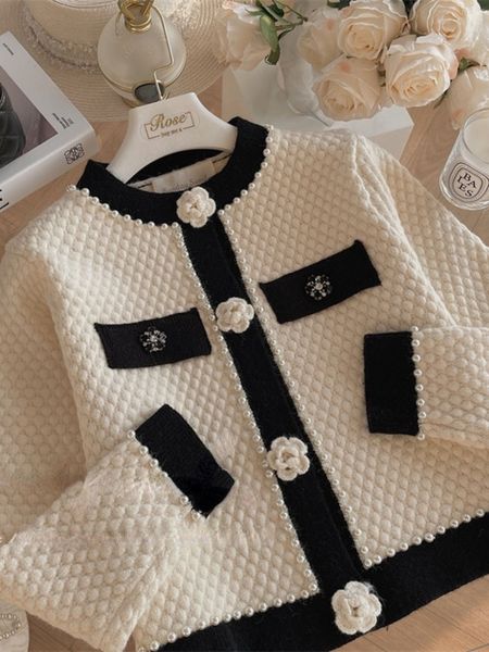 sweater women long sleeve knit winter pull femme beading 3d floral clothes fashion elegant cropped cardigan 2023, White;black
sweater women long sleeve knit winter pull femme beading 3d floral clothes fashion elegant cropped cardigan 2023, White;black