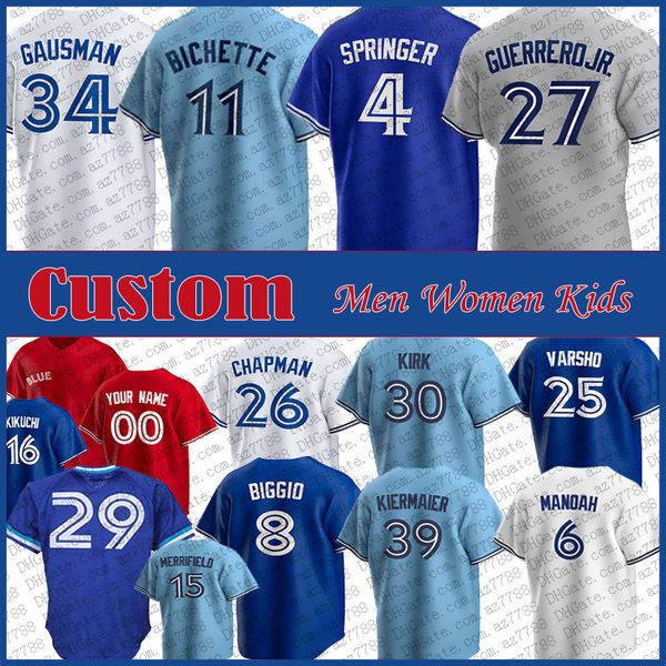 27 vladimir guerrero jr. baseball jersey custom toronto bo bichette george springer alek manoah matt chapman blue jays daulton varsho alejan, Blue;black
27 vladimir guerrero jr. baseball jersey custom toronto bo bichette george springer alek manoah matt chapman blue jays daulton varsho alejan, Blue;black