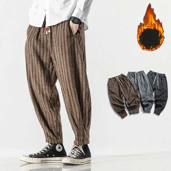 men's pants streetwear men's harem pants thicken warm trousers harajuku vintage men sweatpants stripes oversize male jogging pants, Black
men's pants streetwear men's harem pants thicken warm trousers harajuku vintage men sweatpants stripes oversize male jogging pants, Black
