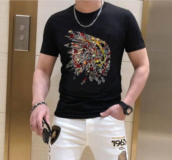 black brand 2023 designer rhinestone men's t-shirts summer casual, White;black
black brand 2023 designer rhinestone men's t-shirts summer casual, White;black