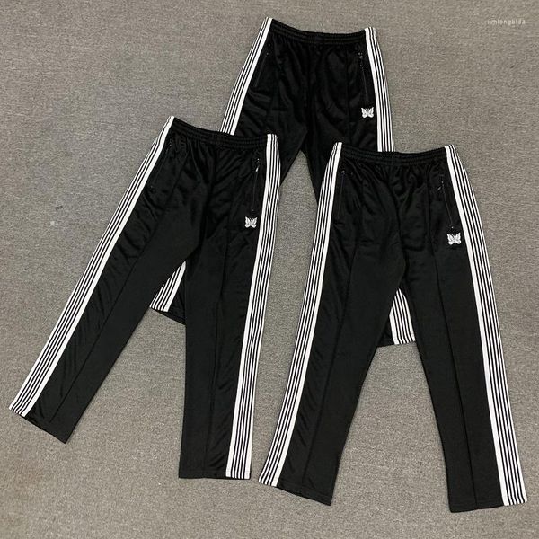 men's pants needles casual sweatpants both sides black white stripe classic embroidery men women all-match loose retro awge trousers
men's pants needles casual sweatpants both sides black white stripe classic embroidery men women all-match loose retro awge trousers