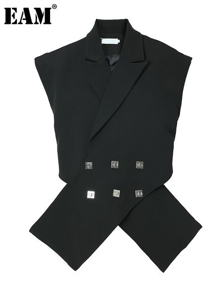 women s vests eam women loose fit black metal cross big size irregular vest v collar sleeveless fashion spring autumn 1df3118 230225, Black;white
women s vests eam women loose fit black metal cross big size irregular vest v collar sleeveless fashion spring autumn 1df3118 230225, Black;white