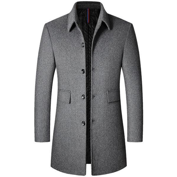 men's wool blends men woolen coat autumn and winter medium long korean lapel trench single breasted overcoat casual abrigos hombre 2302, Black
men's wool blends men woolen coat autumn and winter medium long korean lapel trench single breasted overcoat casual abrigos hombre 2302, Black