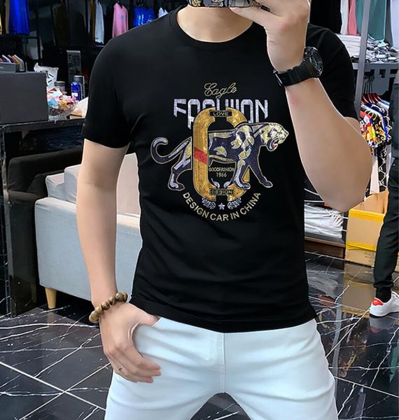 b220 comfortable designer t shirt summer white short sleeve cheetah men tshirt tee mens clothes, White;black
b220 comfortable designer t shirt summer white short sleeve cheetah men tshirt tee mens clothes, White;black
