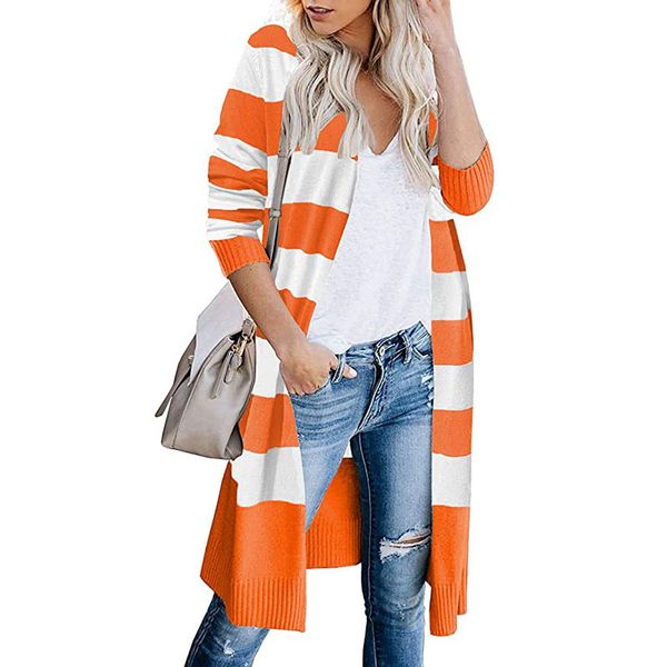 fashion long cardigan women's sweaters v-neck sriped color block mathing knitted coat with rib stitch cuff hem long sleeves aumtum wint, White;black
fashion long cardigan women's sweaters v-neck sriped color block mathing knitted coat with rib stitch cuff hem long sleeves aumtum wint, White;black