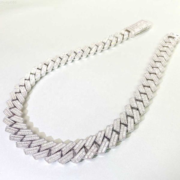 designer jewelry luxury double row baguette diamond 20mm moissanite cuban link chain mens lab diamond cuban chain 925 gold, Silver
designer jewelry luxury double row baguette diamond 20mm moissanite cuban link chain mens lab diamond cuban chain 925 gold, Silver
