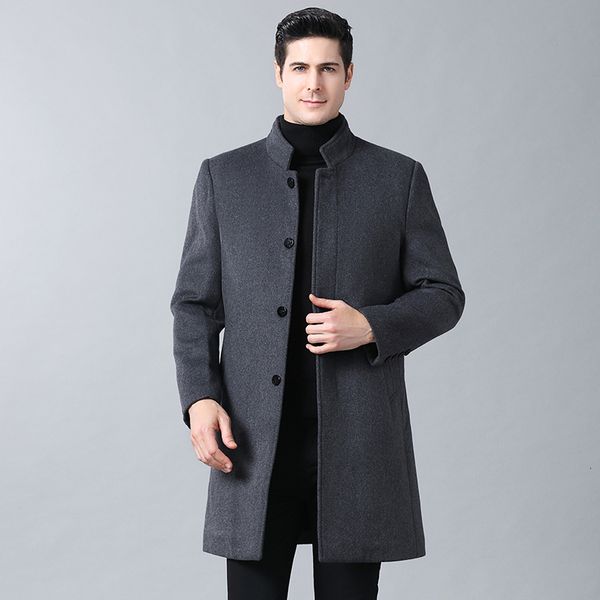 men's wool blends coat winter thick warm clothes slim fit mandarin collar jacket s overcoat s s 230225, Black
men's wool blends coat winter thick warm clothes slim fit mandarin collar jacket s overcoat s s 230225, Black