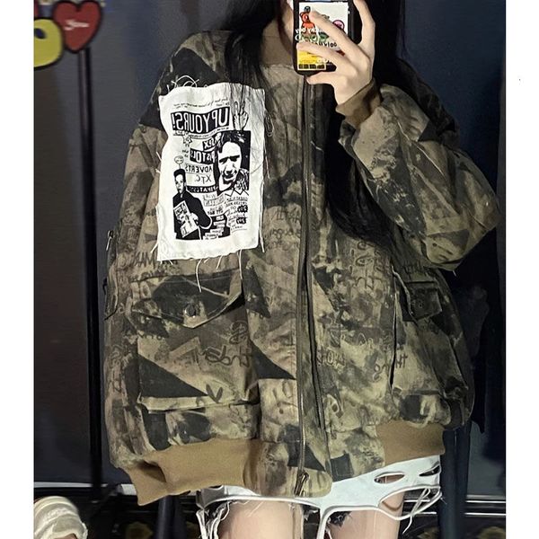 women s jackets varsity vintage dark print grunge baseball uniform casual coat ins fashion streetwear zipper 230225, Black;brown
women s jackets varsity vintage dark print grunge baseball uniform casual coat ins fashion streetwear zipper 230225, Black;brown