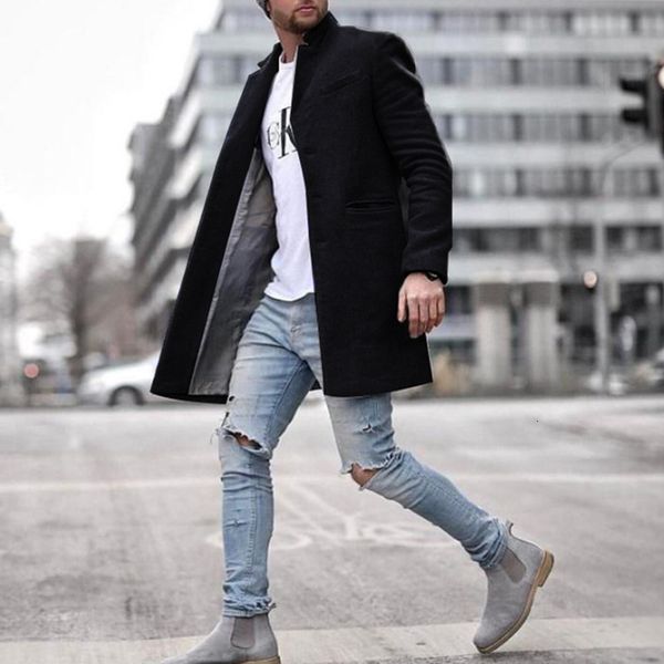 men's wool blends fashion men woolen coat autumn windbreaker midlong solid color suit collar jacket casual long warm cardigan overcoat, Black
men's wool blends fashion men woolen coat autumn windbreaker midlong solid color suit collar jacket casual long warm cardigan overcoat, Black