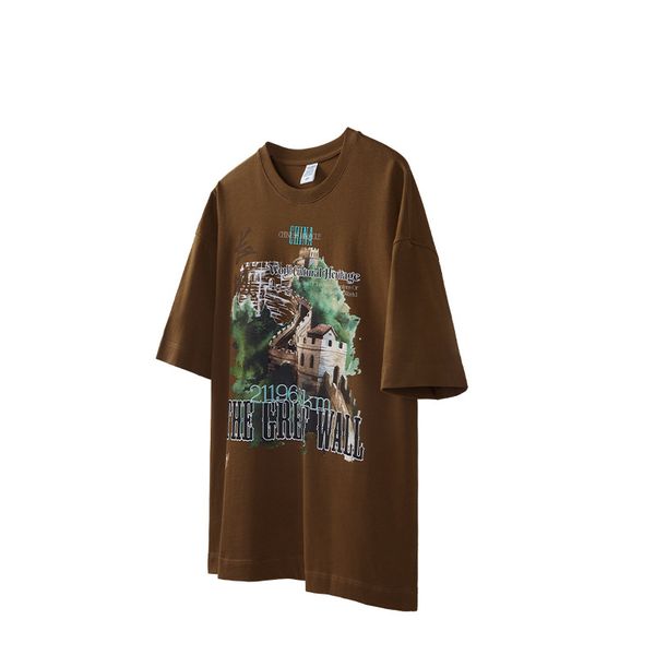 brown t shirt chinese style the great wall printed t shirts 2023 summer fashion high street hit hop letter printing loose retro men and wome, White;black
brown t shirt chinese style the great wall printed t shirts 2023 summer fashion high street hit hop letter printing loose retro men and wome, White;black
