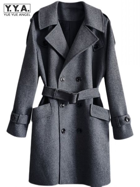 men's wool blends fashion men autumn double breasted en coat belted loose fit korean style mid long trench windbreaker overcoat 230225, Black
men's wool blends fashion men autumn double breasted en coat belted loose fit korean style mid long trench windbreaker overcoat 230225, Black