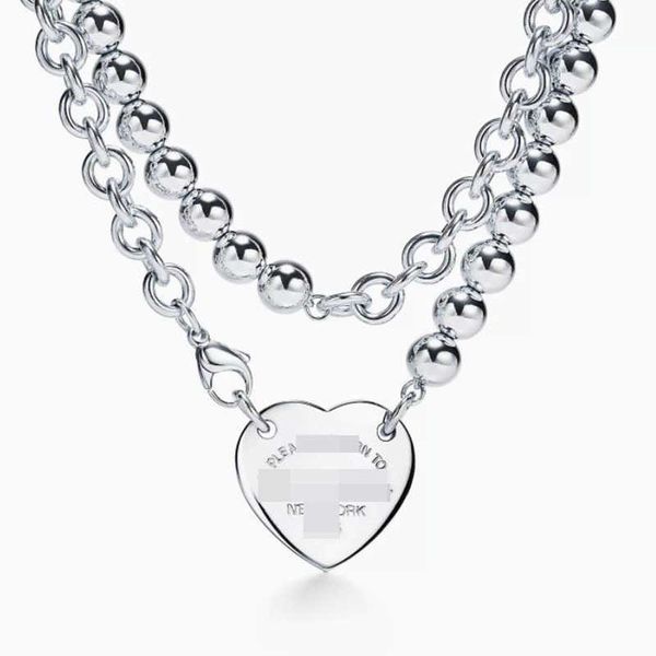 high version new tiffay 925 silver double-layer splicing necklace love pendant men's and women's fashion heavy work hip hop jewelr, Black
high version new tiffay 925 silver double-layer splicing necklace love pendant men's and women's fashion heavy work hip hop jewelr, Black