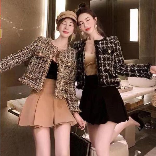 jacket leiouna vintage lady tweed coat short female women jacket autumn outerwear channel style suit cropped kawaii korean women's xjms, Black;brown
jacket leiouna vintage lady tweed coat short female women jacket autumn outerwear channel style suit cropped kawaii korean women's xjms, Black;brown