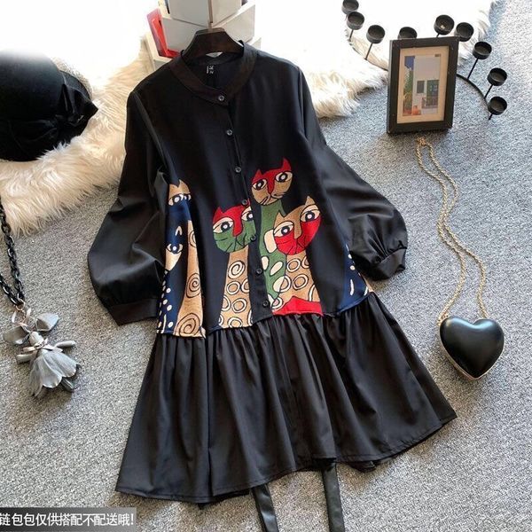 2023 vestidos de mujer women shirt oversized vintage dress stand neck loose cartoon print shirt dresses korean elegant robe femme, White
2023 vestidos de mujer women shirt oversized vintage dress stand neck loose cartoon print shirt dresses korean elegant robe femme, White