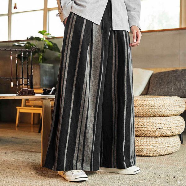 men's pants streetwear menrsquos wied leg pants 2021 striped man casual loose cotton linen trousers male jogger sweatpants 3xl z0225, Black
men's pants streetwear menrsquos wied leg pants 2021 striped man casual loose cotton linen trousers male jogger sweatpants 3xl z0225, Black