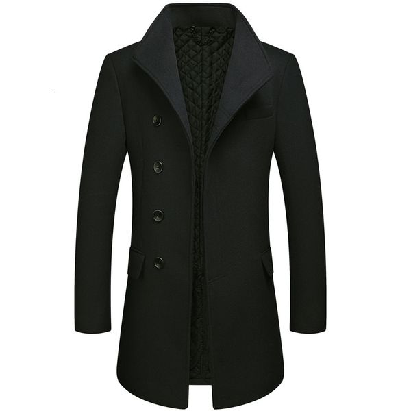 men's wool blends casual fashion young and middleaged medium long large lapel woolen coat windbreaker men jacket 230225, Black
men's wool blends casual fashion young and middleaged medium long large lapel woolen coat windbreaker men jacket 230225, Black