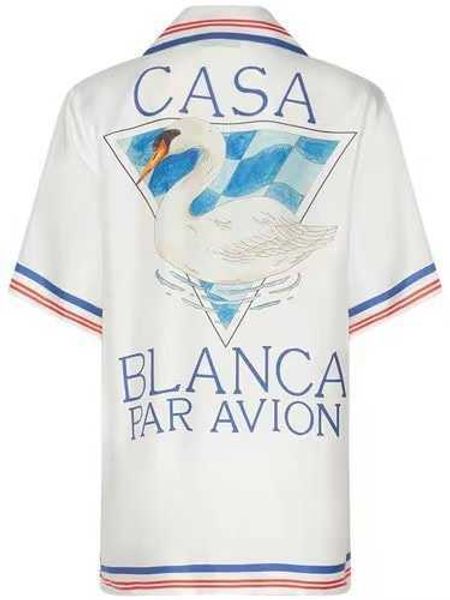 casablanca men designer shirt men and women new diamond swan gradual silk hawaiian casual shirt, White;black
casablanca men designer shirt men and women new diamond swan gradual silk hawaiian casual shirt, White;black