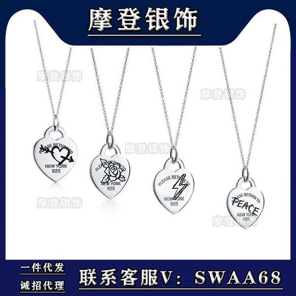 popular jewelry ti f1 1 sterling silver 925 enamel love necklace with the same style, Black
popular jewelry ti f1 1 sterling silver 925 enamel love necklace with the same style, Black